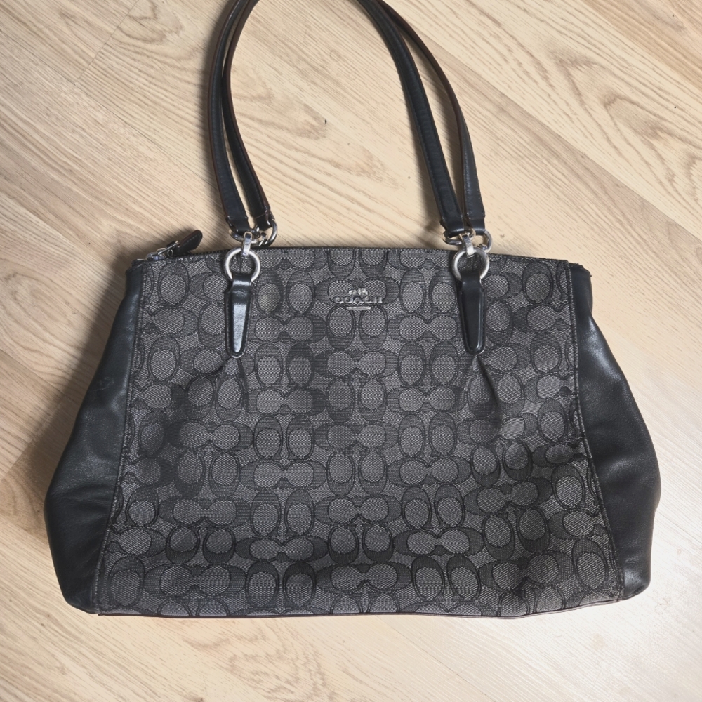 Coach Black and Gray Classic Jacquard “C” pattern Y2K Women's Satchel Bag